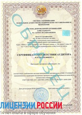 Образец сертификата соответствия аудитора №ST.RU.EXP.00005397-3 Новомосковск Сертификат ISO/TS 16949